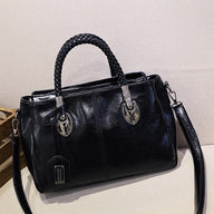 Bolsa Feminina Clássica Boston™ / Dupla Alça em Couro PU Bolsa Feminina MRL-129 Miralleve Preto Vintage