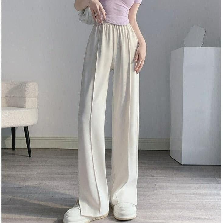 Calça Granphina™ Cós Alto Super Soltinha em Seda Gelo Calça Granphina MRL-123 Miralleve Branco PP 