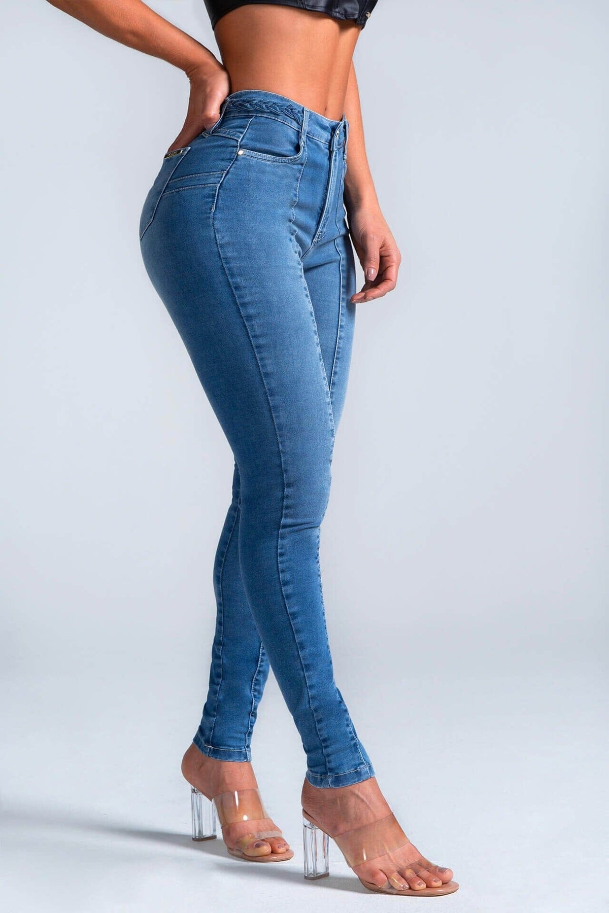 Calça Jeans Modeladora Apaixonante Skinny Cós Alto Calça Jeans MRL-124 Miralleve 