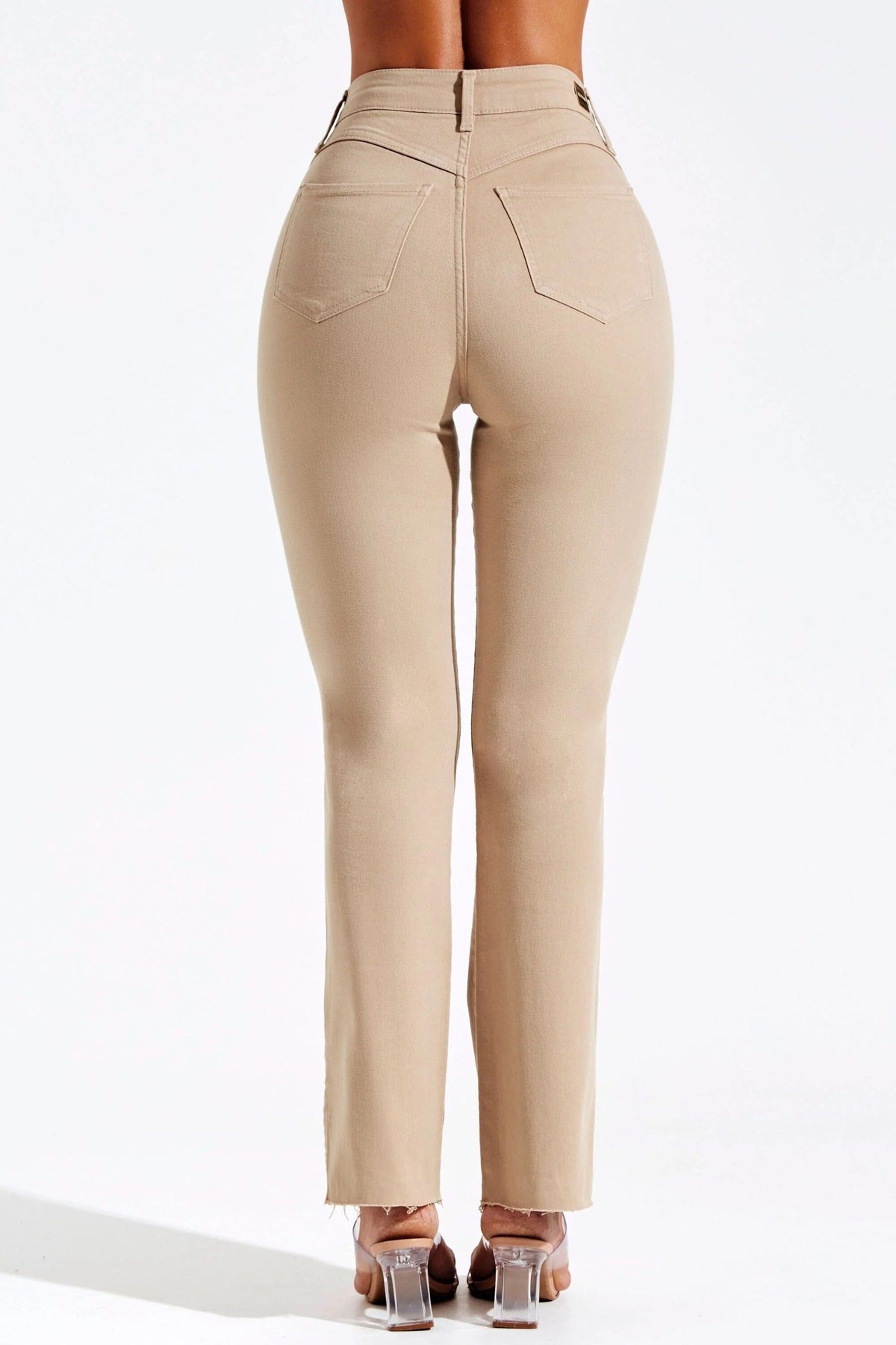 Calça Jeans Modeladora Nude Reta Cós Alto Calça Jeans MRL-127 Miralleve 