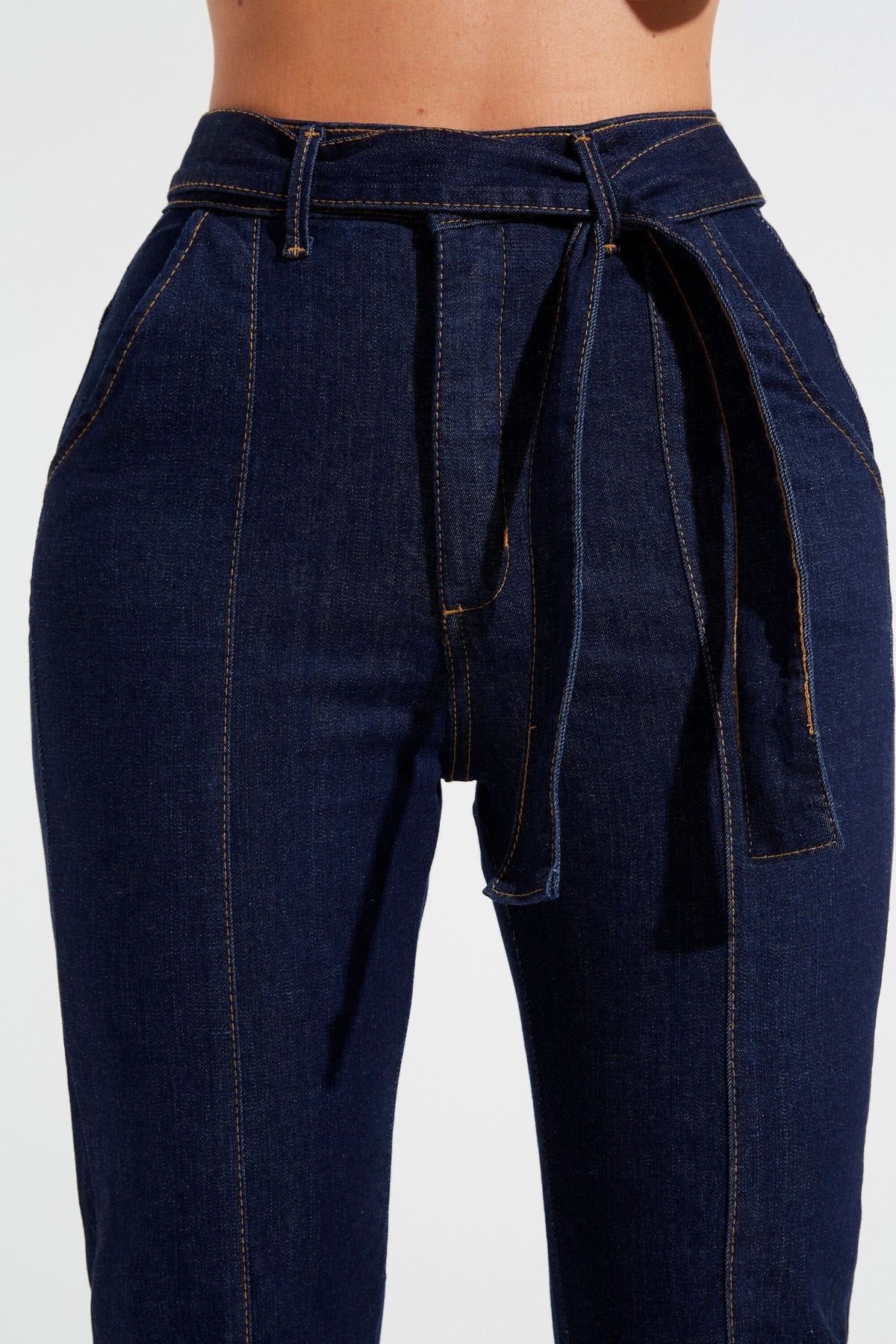 Calça Jeans de Rica Tecnológica Reta Cós Super Alto Calça Jeans MRL-120 Miralleve 