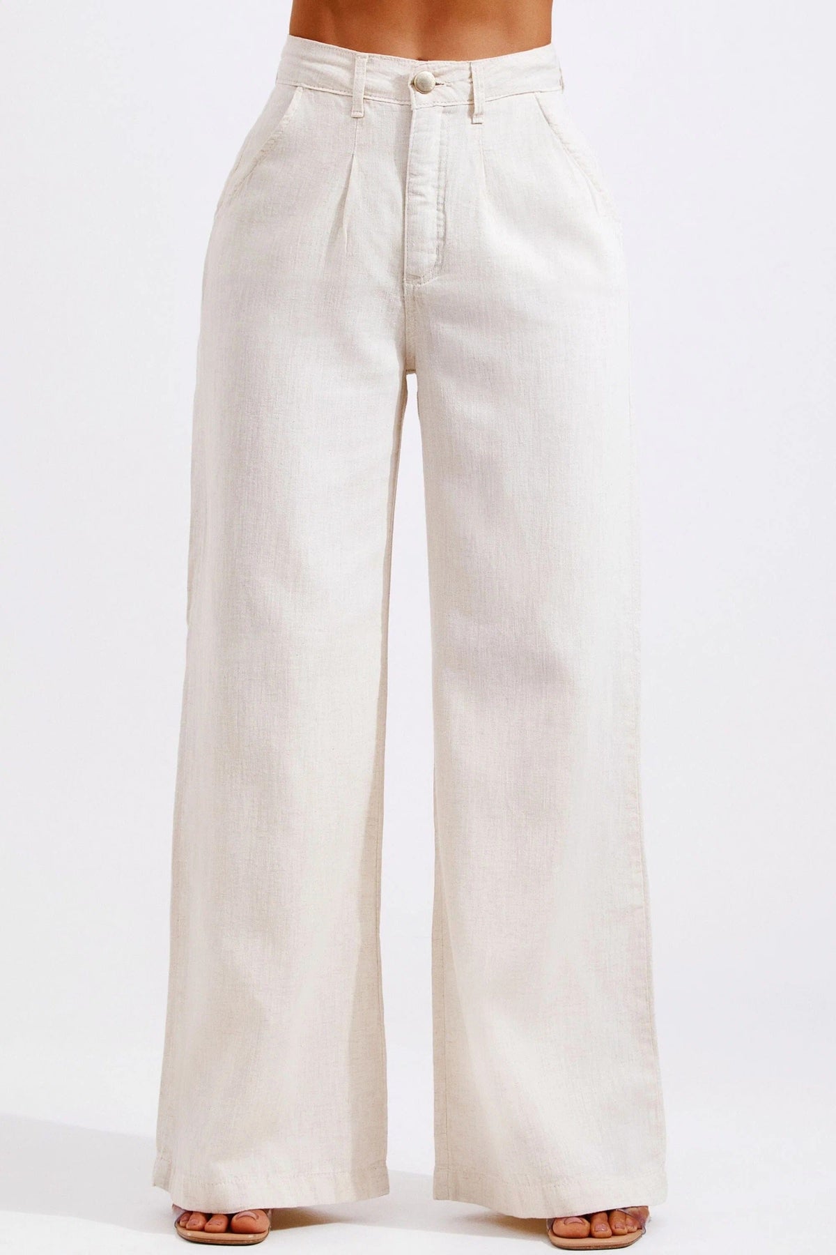Calça Pantalona Linho Térmico Dunas Areia Calça Pantalona MRL-170 Miralleve 
