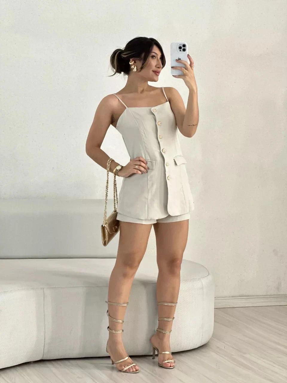 Conjunto Merliah Conjunto Merliah MRL-177 Miralleve Bege PP 
