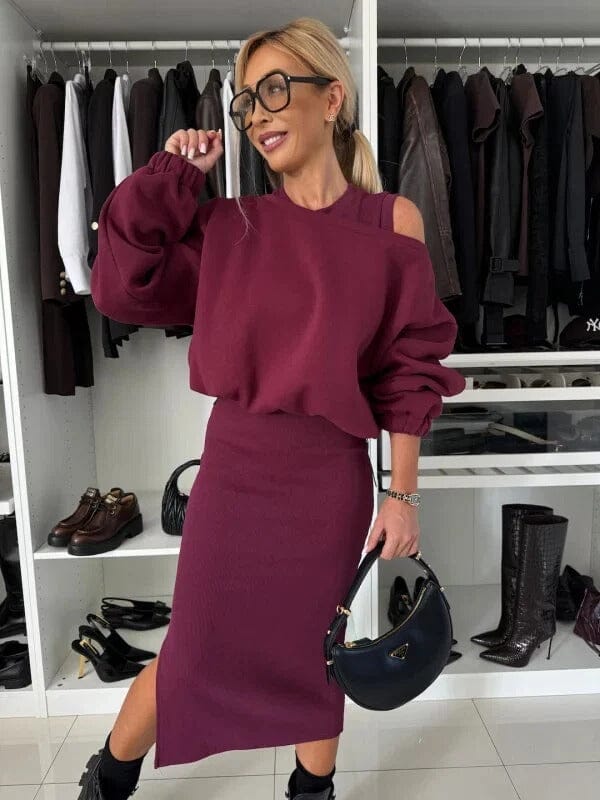 Elena™ Conjunto de vestido elegante de 2 peças Elena Conjunto MRL-057 Miralleve 