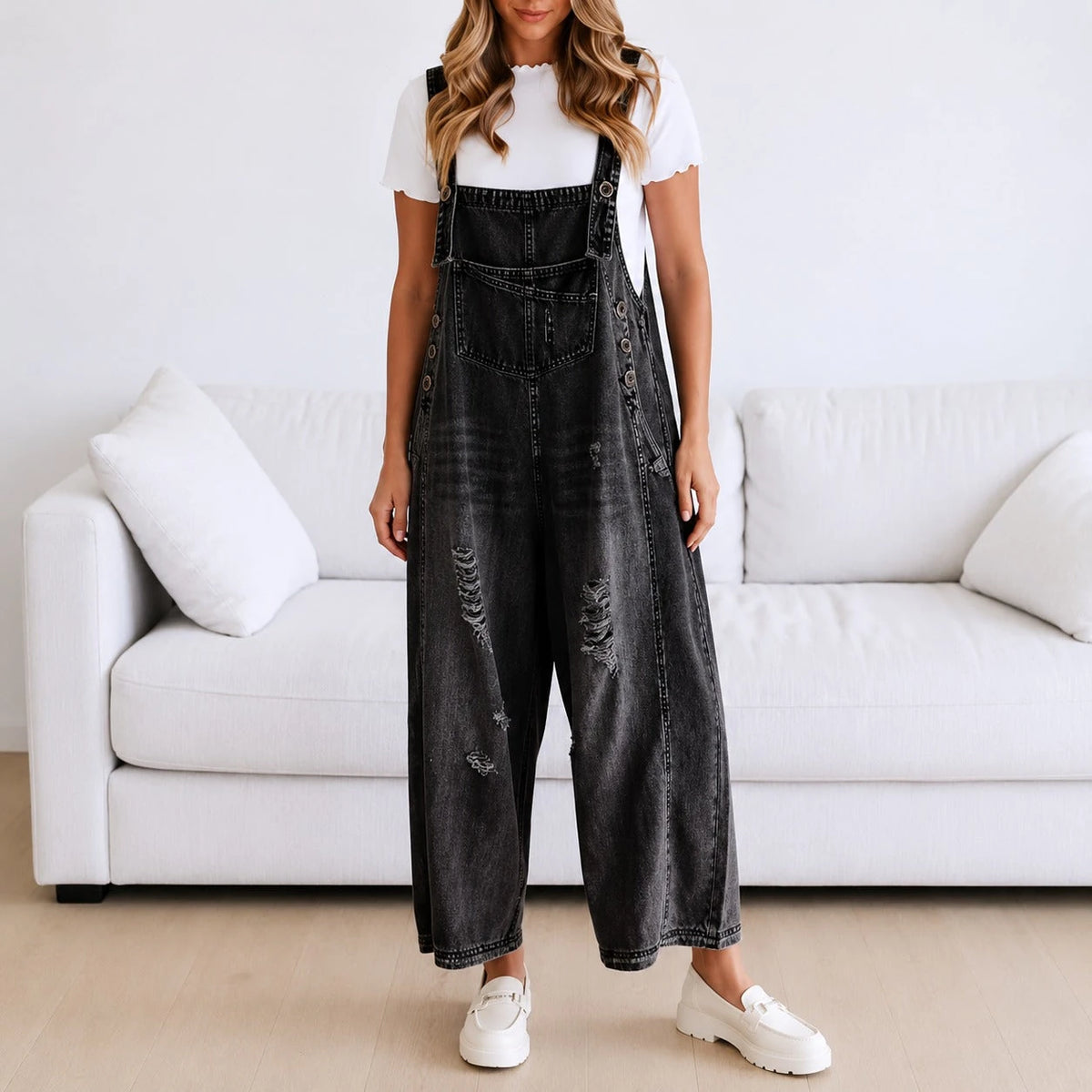 Macacão Janiele com Denim Vintage e Corte Amplo