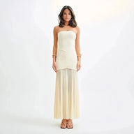 Vestido Amanda VESTIDO AMANDA MRL-072 Miralleve Beige P 